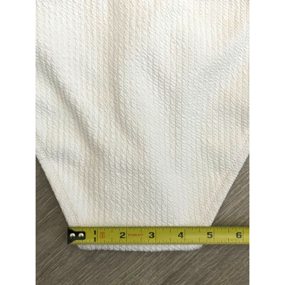 J. Crew Women's Textured Curved-Waist Cheeky Bikini Bottom White Size Large NWT - Picture 11 of 16